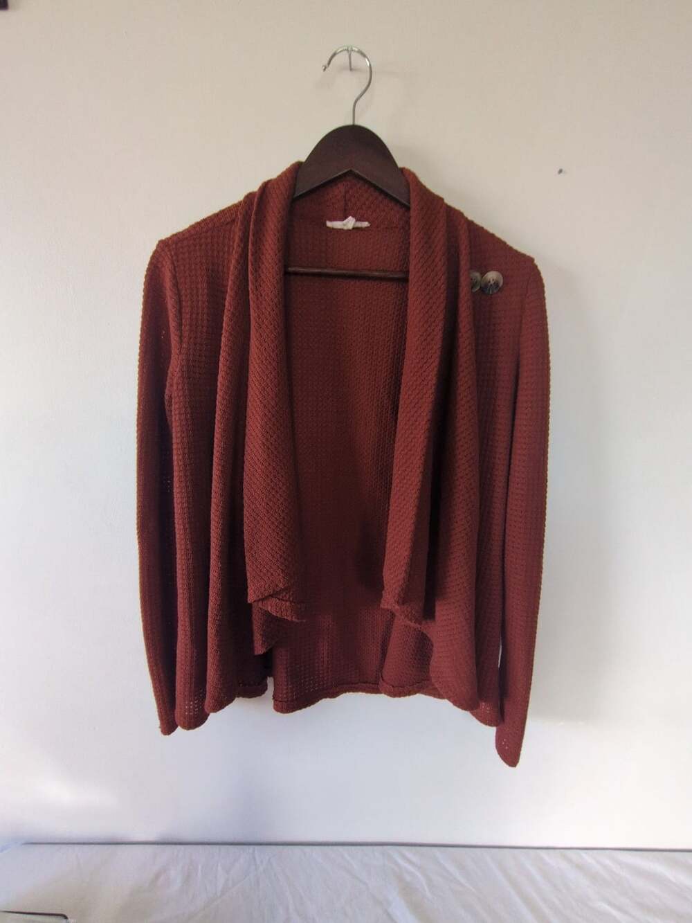 Maurices Cardigan Size XS Brown Draped Open Front Long Sleeve